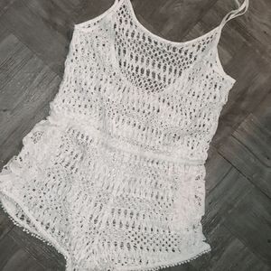 Victoria Secret Crochet Romper Swim Cover-Up